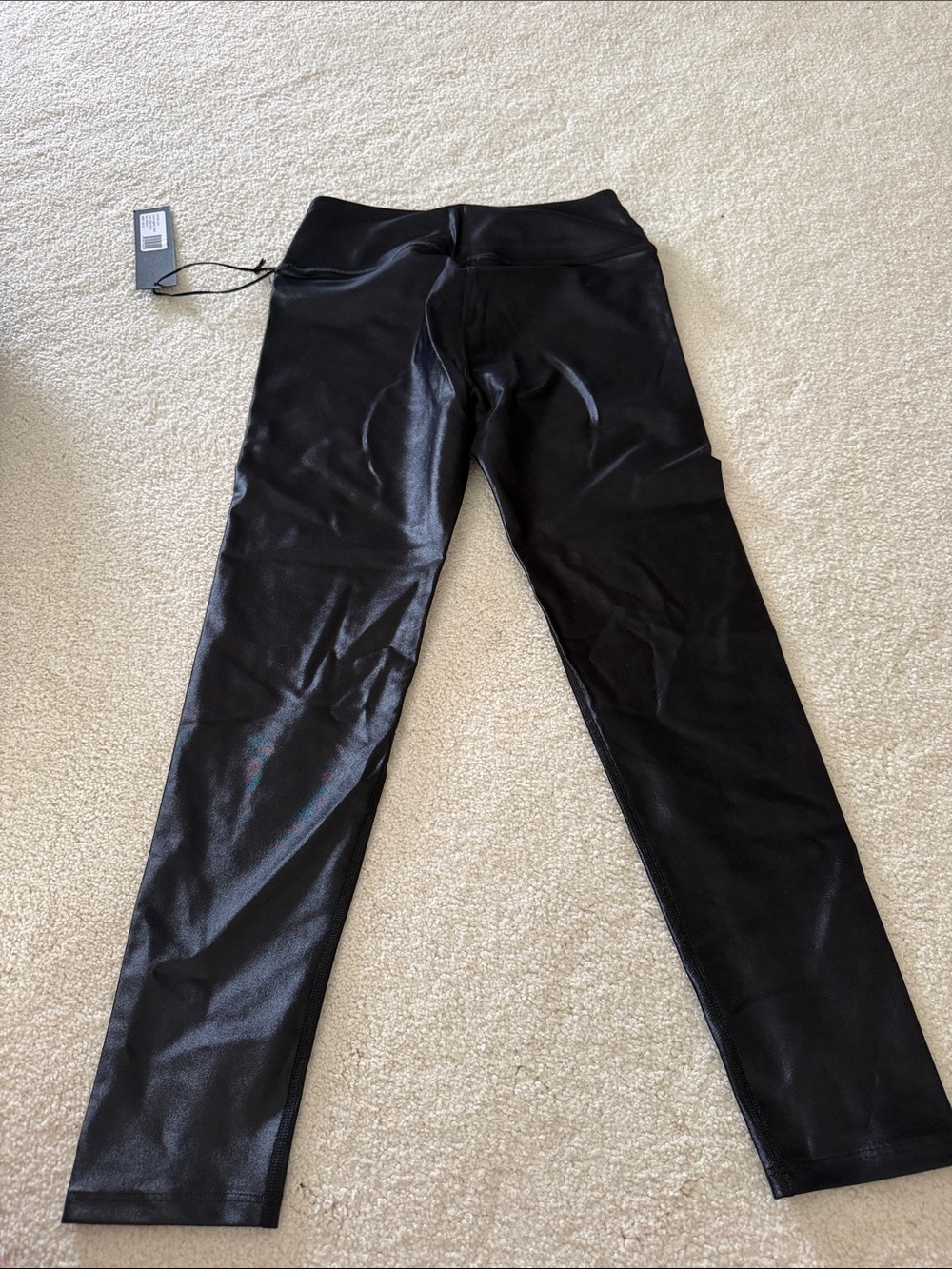 Black Shiny High-Rise Leggings - Unbranded - Picture 2 of 4